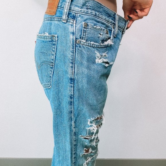 Levis 514 Distressed Light Wash Jean - Picture 7 of 10